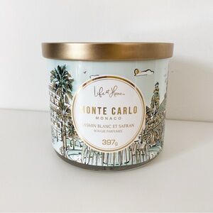 BRAND NEW Life at Home 3-Wick Candle, Monte Carlo, White Jasmine and Saffron